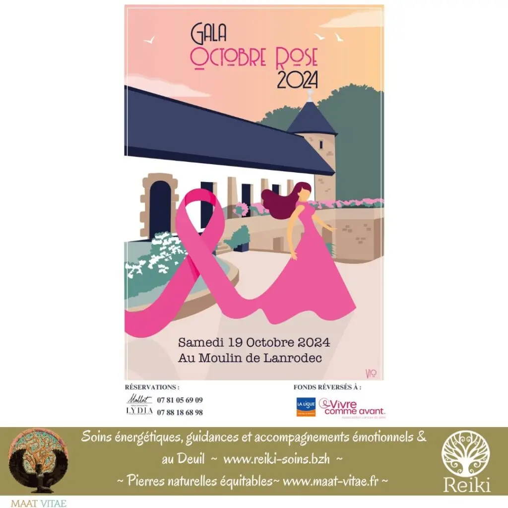 affiche Gala Octobre Rose 2024 - magnétisme - Plérin - Côtes d'armor